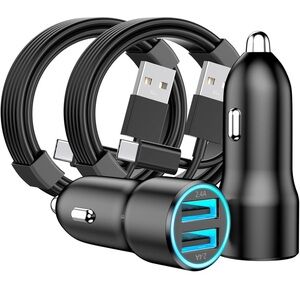 USB Car Charger for iPhone 16, 2 Pack 4.8A Fast Charging Dual USB Charger